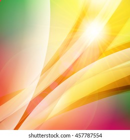 Abstract colorful background. Vector illustration. Summer background. Wave background with light effects