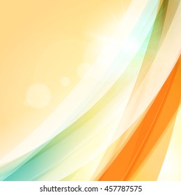 Abstract colorful background. Vector illustration. Summer background. Wave background with light effects
