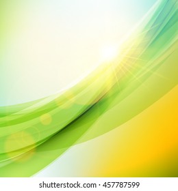 Abstract colorful background. Vector illustration. Summer background. Wave background with light effects
