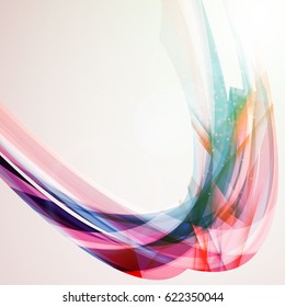 Abstract colorful background. Vector illustration. Wave background with light effects