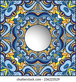 Abstract colorful background, vector ornamental frame 