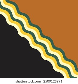 Abstract colorful background vector. Vintage retro wallpaper with rainbow stripes and wavy lines. A 1970 color illustration suitable for posters, banners, decorative items and wall art.