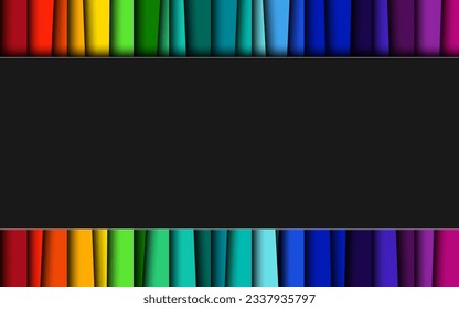 Abstract colorful background with vibrant overlap layers. Modern simple vector illustration. Overlap spectrum stripes with free space for your text