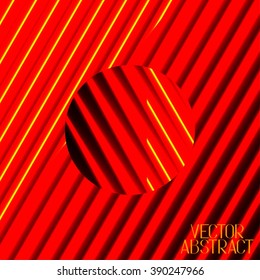 Abstract Colorful Background. Volumetric Strip with Circle. Vector Illustration