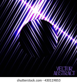 Abstract Colorful Background. Volumetric Stripes with Circle. Vector Illustration