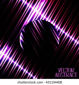 Abstract Colorful Background. Volumetric Stripes with Circle. 3d Illustration. Vector Illustration