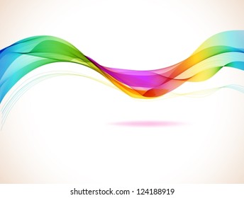 Abstract colorful background with wave, illustration, vector