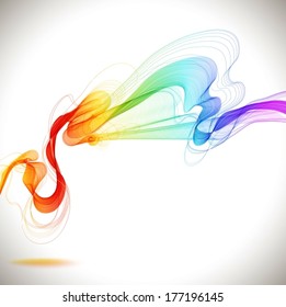 Abstract colorful background with wave, illustration, VECTOR