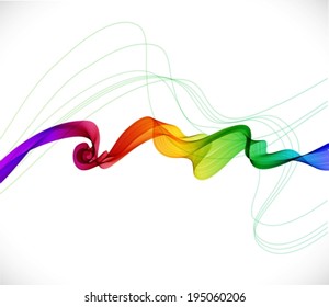 Abstract colorful background with wave, illustration, VECTOR