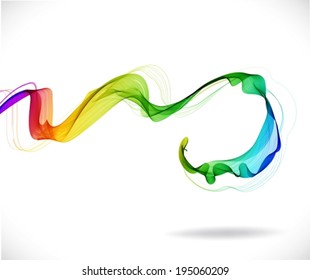 Abstract colorful background with wave, illustration, VECTOR