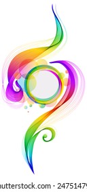 Abstract colorful background with wave, illustration
