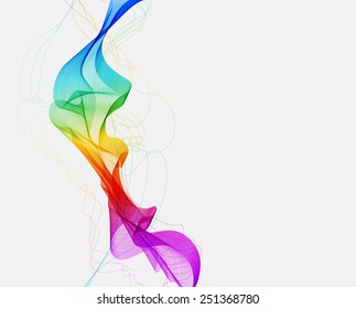 Abstract colorful background with wave, illustration