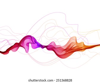 Abstract colorful background with wave, illustration
