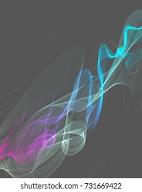 Abstract colorful background with wave over grey background, Vector