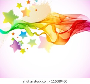 Abstract colorful background with wave for party design, vector