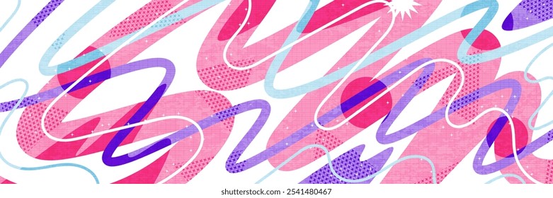 Fundo colorido abstrato com formas de onda no estilo de arte pop