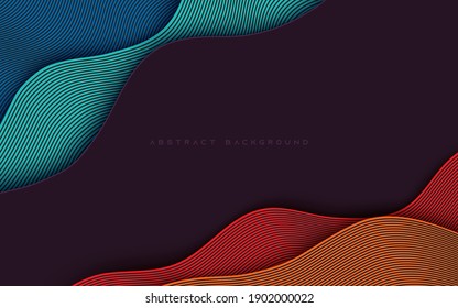 Abstract colorful background wavy line layer dimension