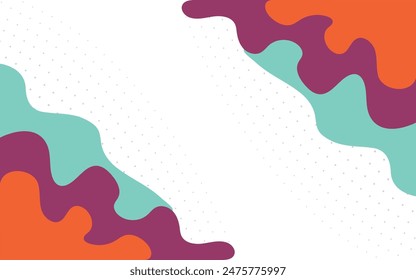 Abstract colorful background with wavy lines and dots.