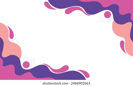 Abstract colorful background with wavy lines and dots. Vector illustration.
