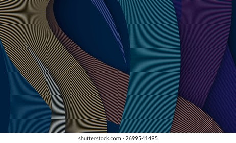 Abstract colorful background with wavy lines elegant illustration