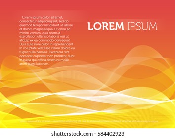 Abstract colorful background with wavy lines and smoke effect vector illustration, bright decorative backdrop