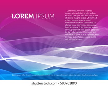 Abstract colorful background with wavy lines and smoke effect vector illustration, bright decorative backdrop.