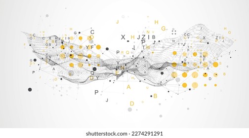 Abstract colorful background. Wireframe trendy fluid cover design.