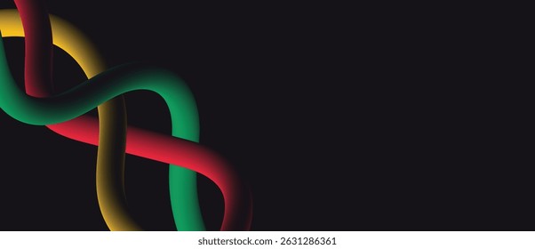 abstract colorful background, yellow, red, green and black, black history month, Juneteenth background