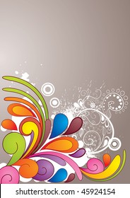 Abstract colorful background for your design. A4 format. All elements are separated and can be used to make your own composition.