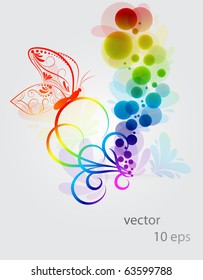 Abstract  colorful background.Butterfly.vector.