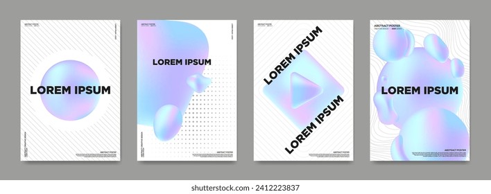 Abstract colorful backgrounds with geometric elements in 3D style