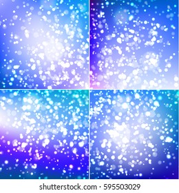 Abstract colorful backgrounds set with multiple light sparkles - eps10 vector