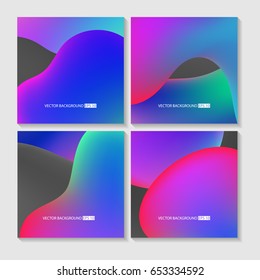 Abstract colorful backgrounds set. Vector mesh template. Design for greeting card, report, cover, book, print,poster,brochure,magazine