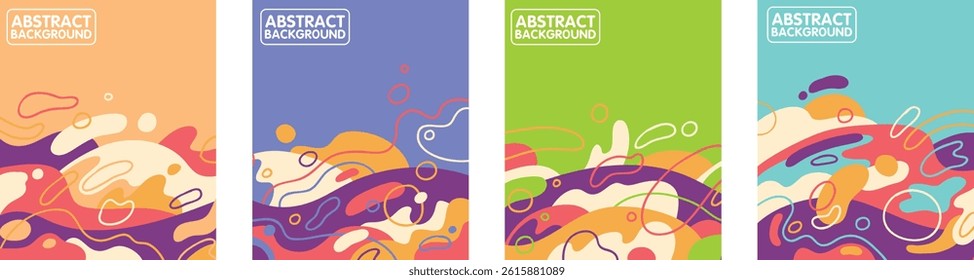 Abstract Colorful Backgrounds Vector Illustration. Set of four modern banners.