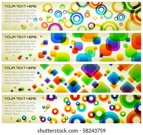 Abstraktes farbiges Bannerset