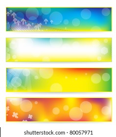 abstract colorful banner set