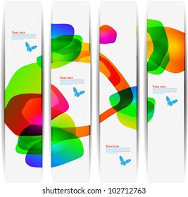 abstract colorful banner set designs - vector illustration