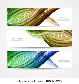abstract colorful banner set Vector illustration