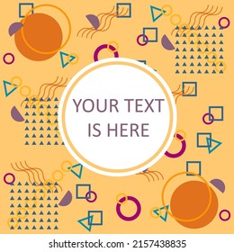 Abstract colorful banner template with geometric shapes. Vector stock template.