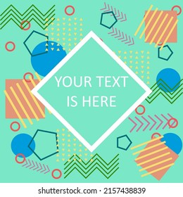 Abstract colorful banner template with geometric shapes. Vector stock template.