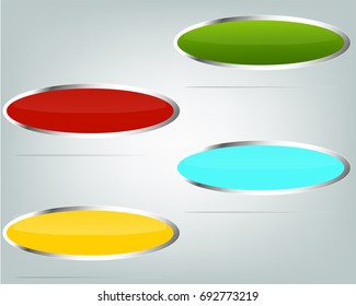 Abstract colorful banners with transparent border, modern info graphic templates, colorful stylish oval shaped banners with space for text