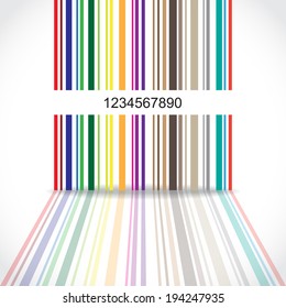 Abstract colorful barcode background - illustration