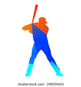 Abstract colorful baseball batter