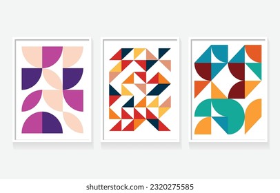 Abstract colorful Bauhaus pattern background
