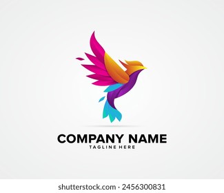 Abstract colorful bird logo design