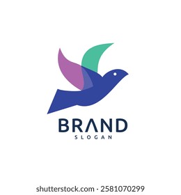 Abstract Colorful Bird Logo Design