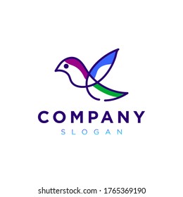 abstract colorful bird logo icons symbol templates