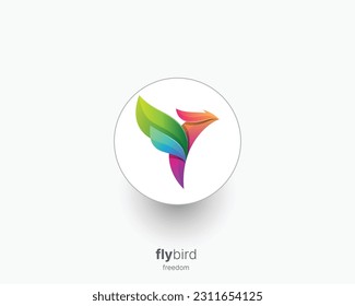 Abstract colorful bird logo vector