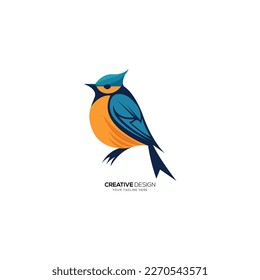 Abstract colorful bird silhouette modern logo.