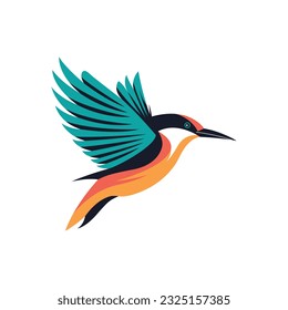 Abstract colorful bird vector illustration. Bird icon symbol. Logo design of tropical bird.